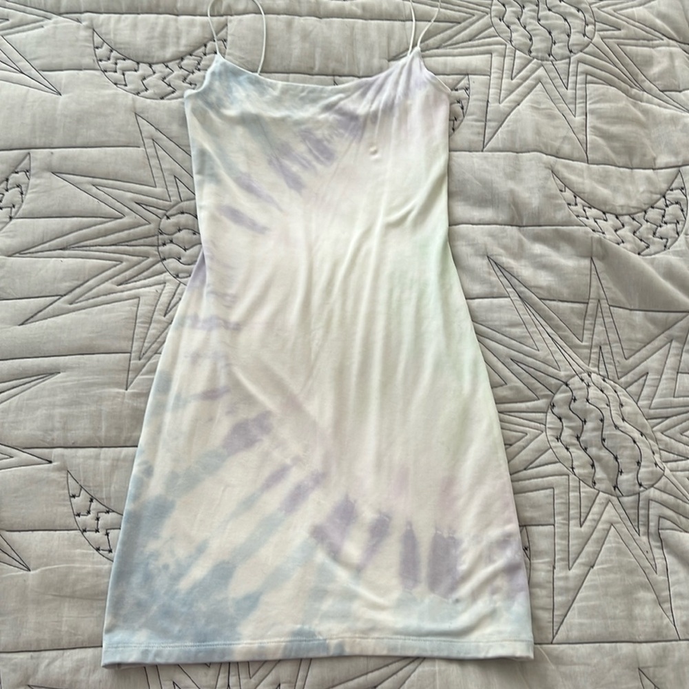 Aritzia cotton tie dye mini dress